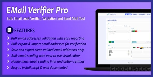 Email Verifier Pro v2.3 - Bulk Email Addresses Validation, Mail Sender & Email Lead Management Tool - nulled Email Verifier Pro v2.3 - Bulk Email Addresses Validation, Mail Sender & Email Lead Management Tool - nulled