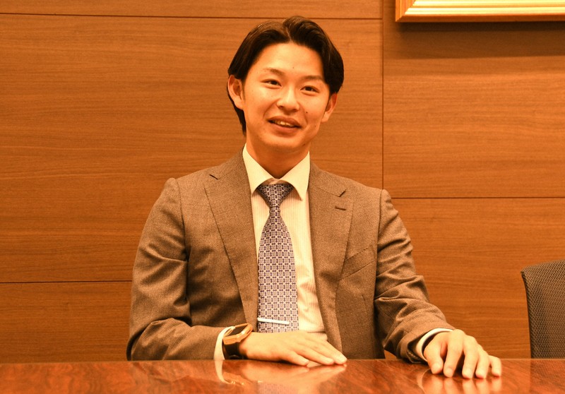 社業への思いを口にする大阪ガスの田中誠也さん=大阪市中央区の大阪ガス本社で2025年5月16日午後3時59分、石川裕士撮影