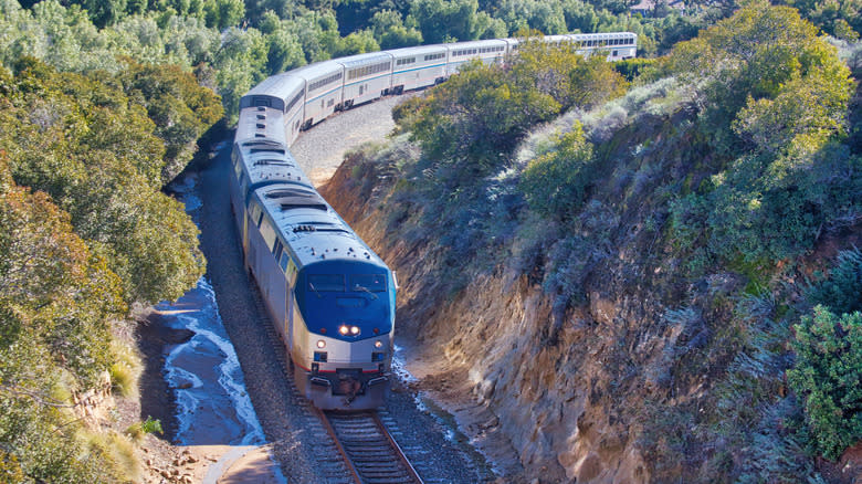 The Coast Starlight Train winds its way up the Western Seaboard
