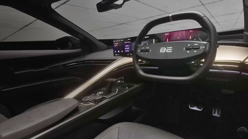 modern car interior featuring advanced dashboard controls and a digital display