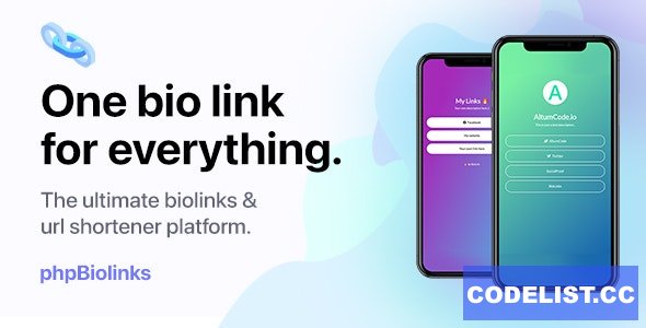 66biolinks v25.0.0 - Bio Links, URL Shortener & QR Codes Generator (SAAS) - nulled