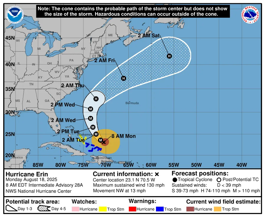 Hurricane Erin spaghetti models, tracker. Will monster storm stay away from Florida?