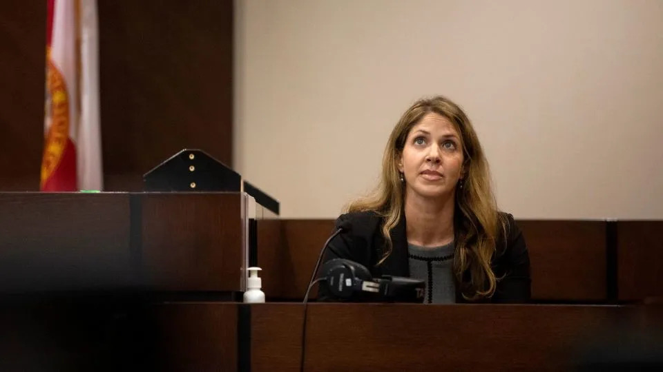 Dan Markel's ex-wife, Wendi Adelson, testifies in the trial of Katherine Magbanua on May 19, 2022, in Tallahassee. - Chasity Maynard/Tallahassee Democrat/USA Today Network/Imagn Images