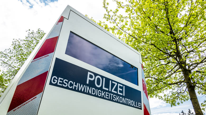 typical modern speed trap camera in Germany on May 16, 2022