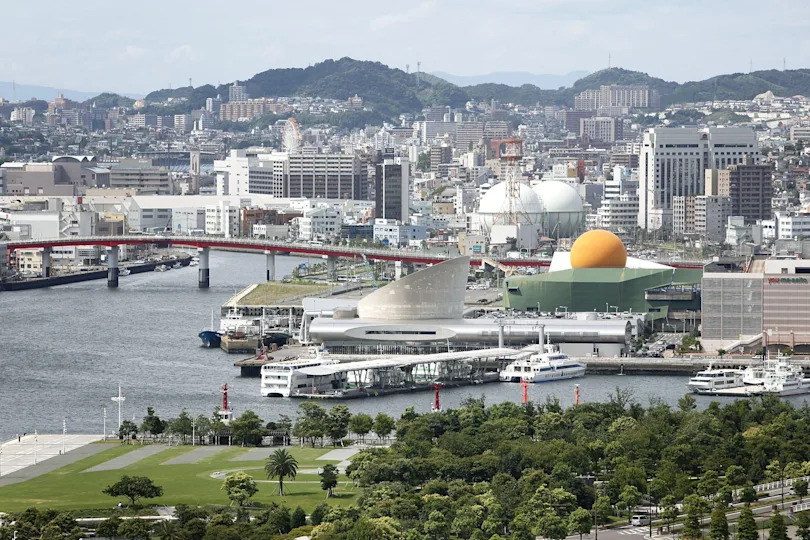 A view of Nagasaki City with Nagasaki Port Terminal (C) is seen from Glover Garden, where exhibits mansions of former Western residents in Nagasaki, on August 10, 2010 in Nagasaki, Japan. / Credit: Kiyoshi Ota / Getty Images