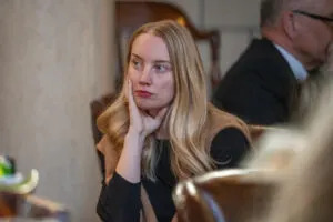  State Sen. Megan Hunt of Omaha. March 31, 2025. (Zach Wendling/Nebraska Examiner)