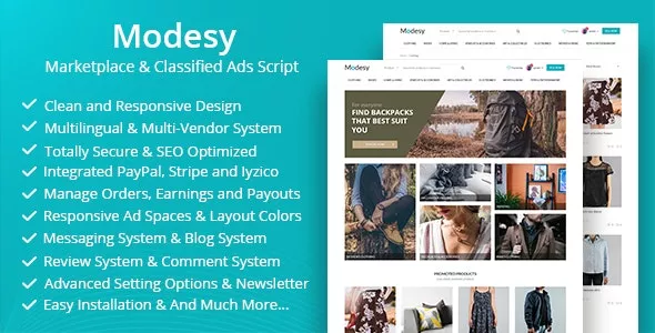 Modesy - Marketplace & Classified Ads Script v2.5.3