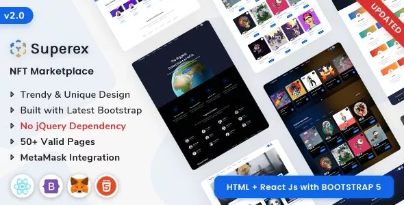 Superex - NFT Marketplace (HTML + React Js) v2.0