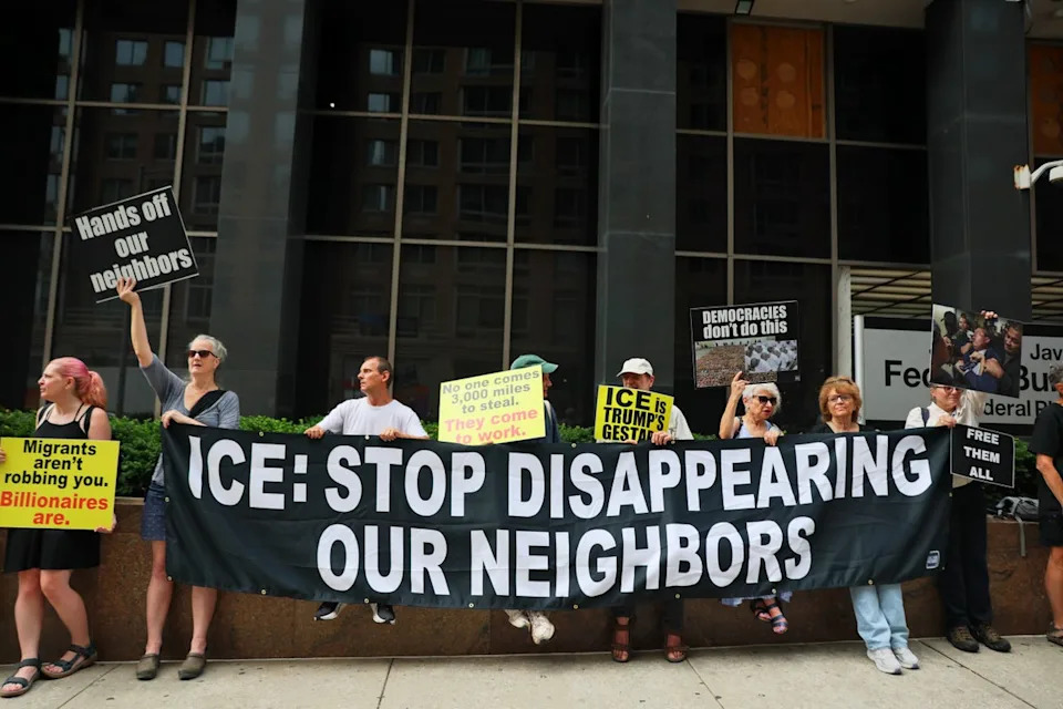 The area outside the federal building has been at the heart of protests amid President Donald Trump’s immigration crackdown (Getty Images)