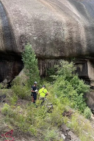  Elk Creek Fire Department/Facebook The rock formation, where the person fell 150 feet.