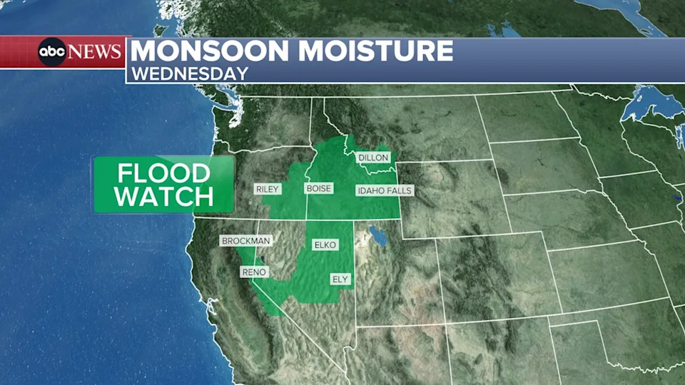 ABC News - PHOTO: Monsoon moisture, Aug. 27, 2025.