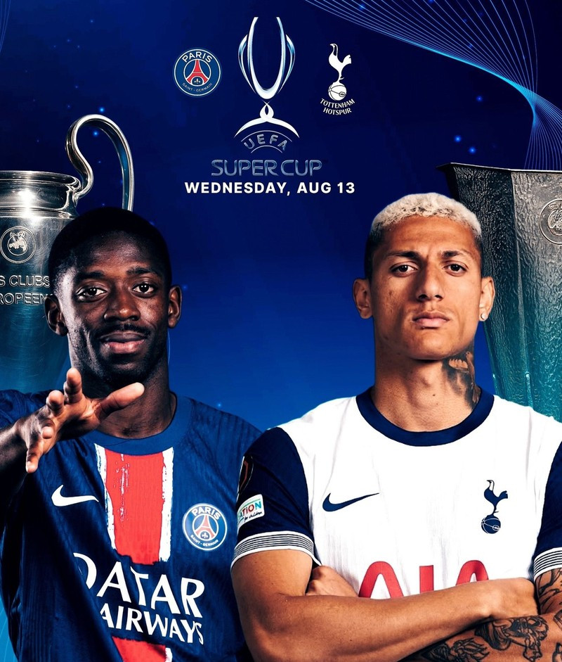 Xem trực tiếp bóng đá PSG vs Tottenham Siêu cúp châu Âu ở kênh nào?
