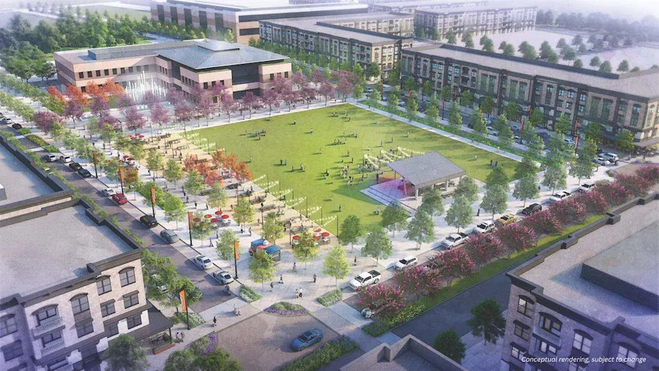 The “downtown” area of Goodland, a 5,000-acre master planned community on the southern edge of Grand Prairie
