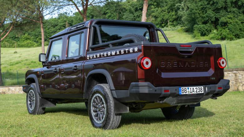 Ineos Grenadier Quartermaster pickup rear 3/4 view