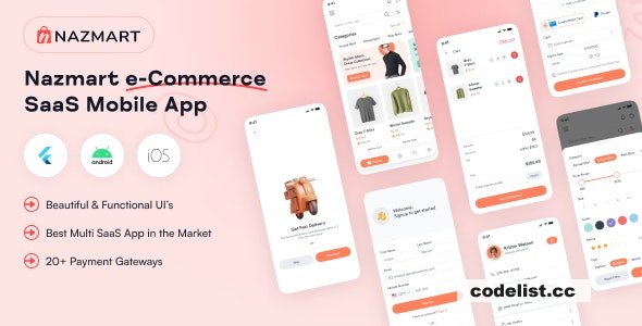 NazMart v1.0.2 - Tenant Shop Flutter Mobile App 