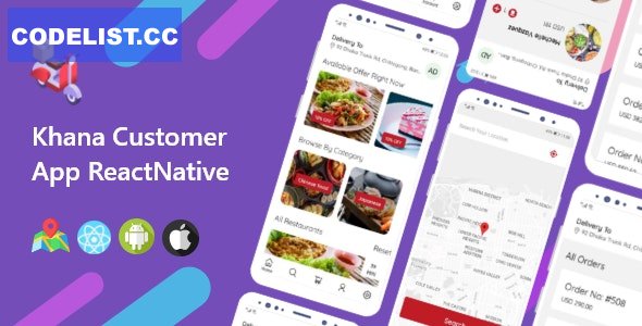 Khana v1.0 - Multi Restaurants And Food Delivery Customer App Khana v1.0 - Multi Restaurants And Food Delivery Customer App