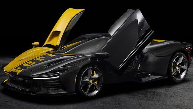 highperformance sports car with distinctive black and yellow color scheme