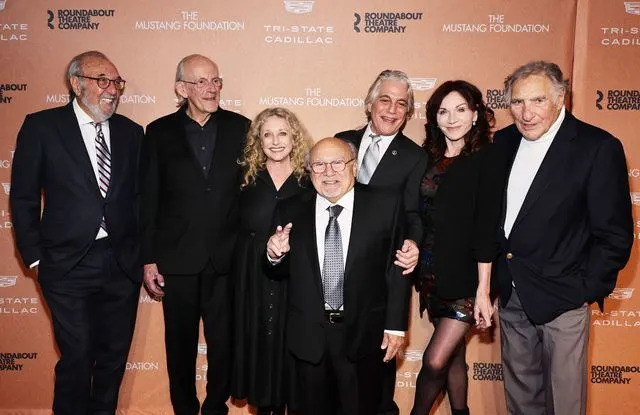 Jamie McCarthy/Getty James L. Brooks, Christopher Lloyd, Carol Kane, Danny DeVito, Tony Danza, Marilu Henner and Judd Hirsch attend the Roundabout Theatre Company's 2025 Gala at The Ziegfeld Ballroom on March 10, 2025 in New York City.