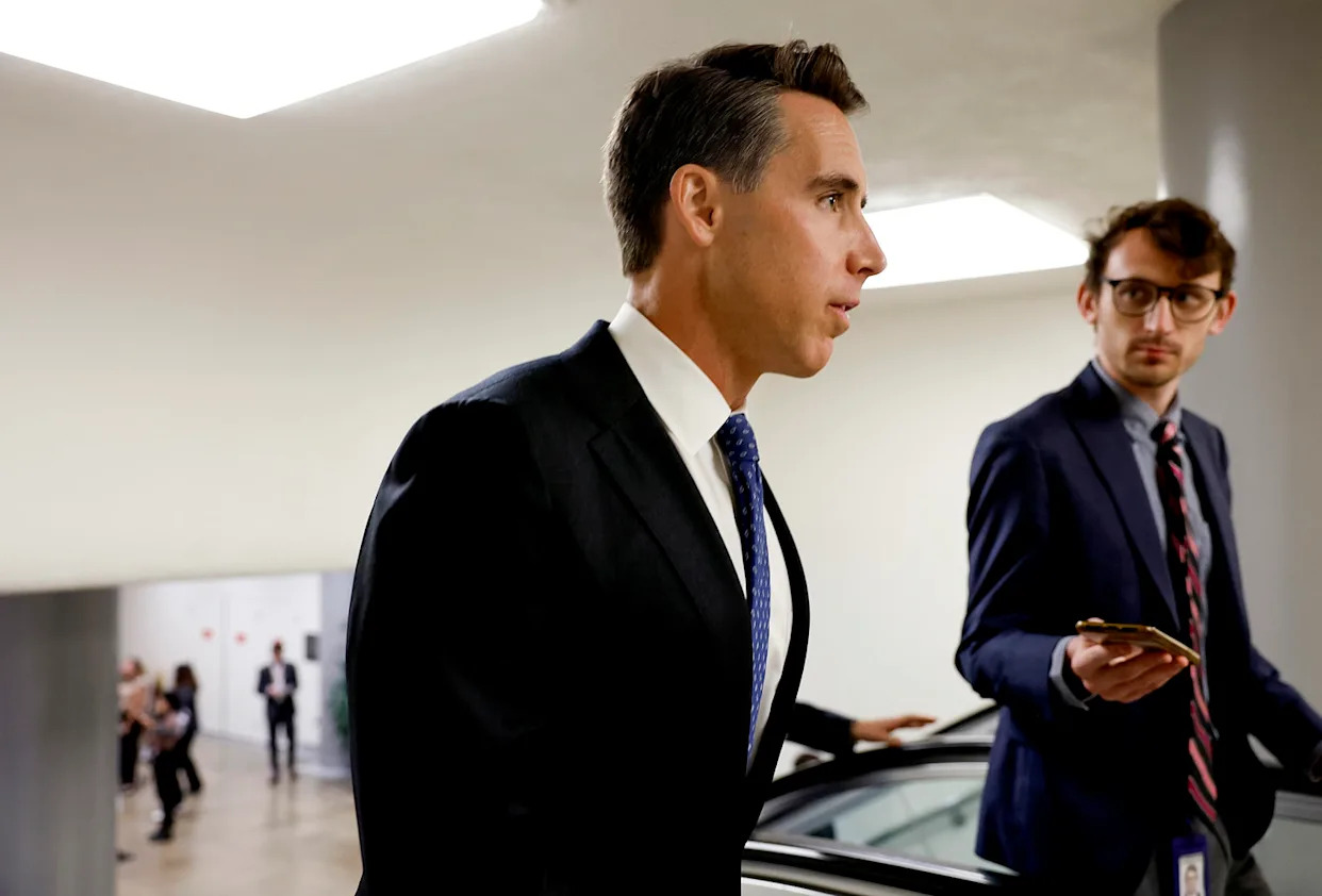 Sen. Josh Hawley, R-Mo., at the U.S. Capitol on Sept. 28, 2023.  (Anna Moneymaker / Getty Images)