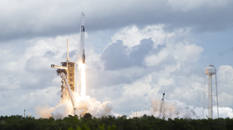 A SpaceX Falcon 9 rocket carrying the company's Dragon spacecraft is launched on NASA's SpaceX Crew-11 mission to the International Space Station with NASA astronauts Zena Cardman, Mike Fincke, JAXA (Japan Aerospace Exploration Agency) astronaut Kimiya Yui, and Roscosmos cosmonaut Oleg Platonov onboard at Kennedy Space Center Launch Complex 39A on August 1, 2025 in Cape Canaveral, Florida.