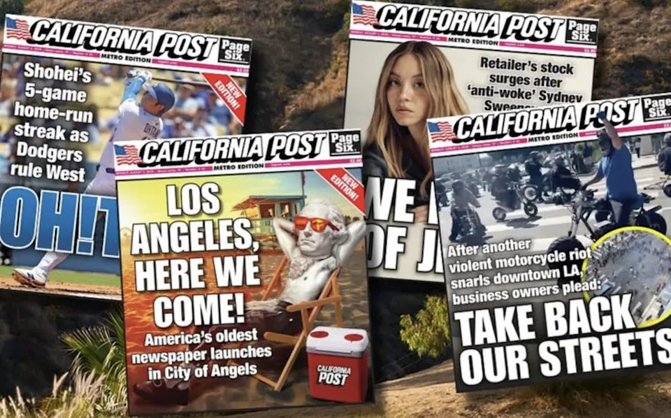 A number of California Post front page mock-ups