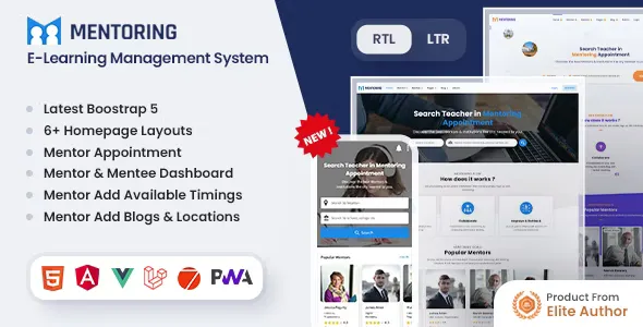 Mentoring - eLearning, Learning Management System & Mentor Booking LMS Template with Admin HTML v1.6.6