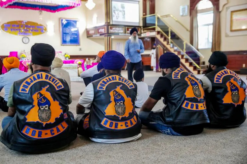 Punjabi Devils, a Sikh motorcycle club, attend interfaith meet to show their support for Sikh Motorcycle Club USA