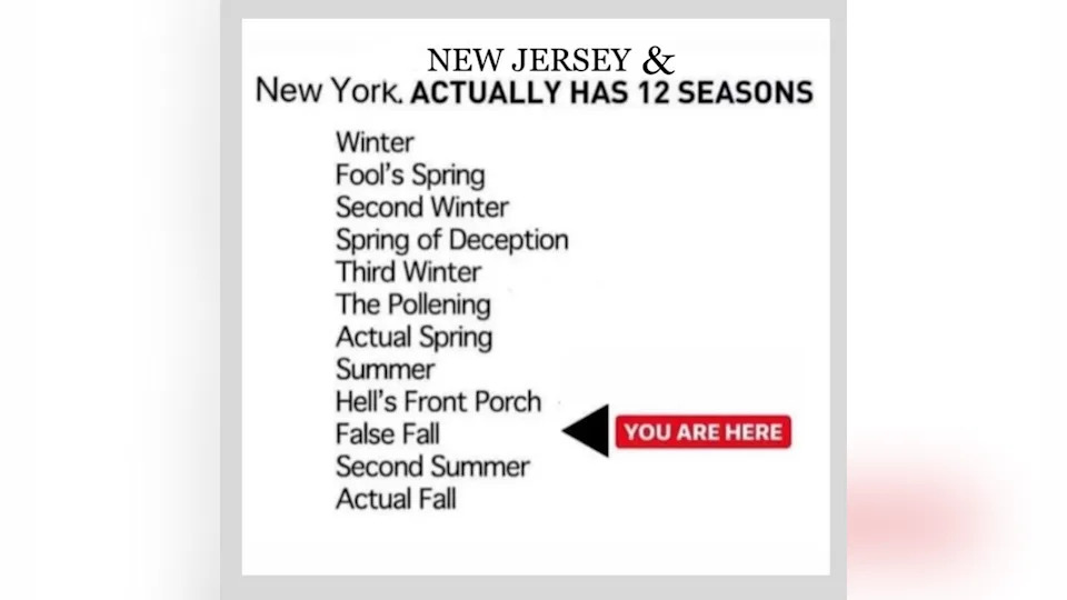 Are we in 'fake fall?' The 12 seasons of New Jersey and New York