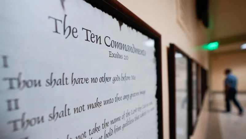 New Arkansas law requiring the display of Ten Commandments in a classroom is blocked by judge in select districts