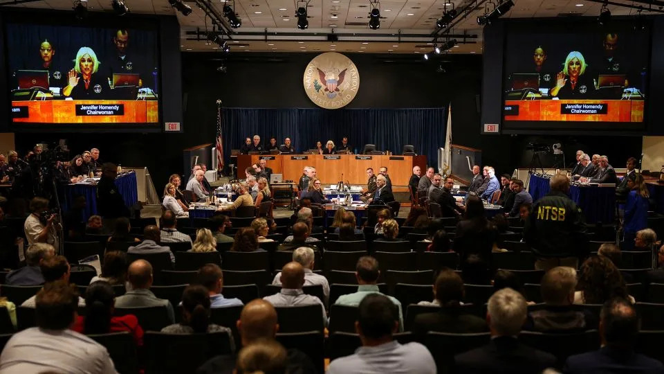 National Transportation Safety Board convenes an investigative hearing on the January 29 midair collision of an Army Black Hawk helicopter and American Airlines flight 5342 over the Potomac River near Ronald Reagan Washington National Airport. - Umit Bektas/Reuters