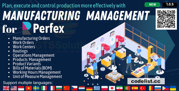 Manufacturing Management module for Perfex CRM v1.0.5