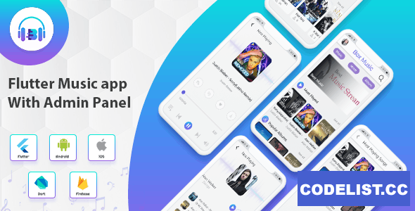 Flutter App Music for Android & IOS With Admin Panel ( Flutter2.0 ) v2.1