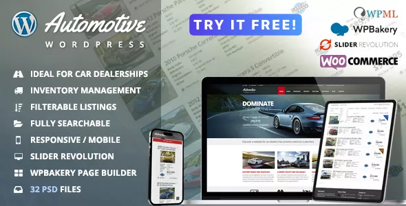 Automotive Car Dealership Business WordPress Theme v13.3.3