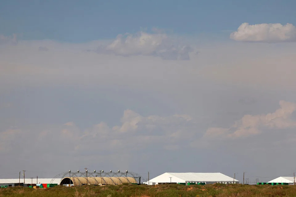 An ICE detention facility under construction (Jose Luis Gonzalez / Reuters)