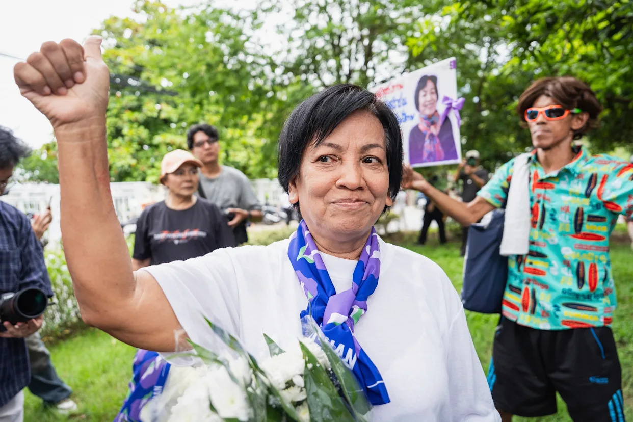 A royal pardon frees a Thai woman serving a 43-year prison term for defaming the monarchy