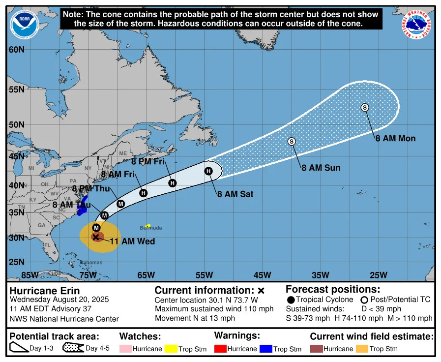 Hurricane Erin: Follow the storm, possible impacts in Daytona Beach, Florida