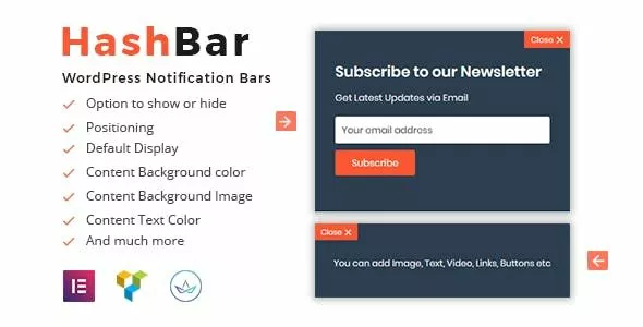 HashBar Pro - WordPress Notification Bar Plugin v1.3.4