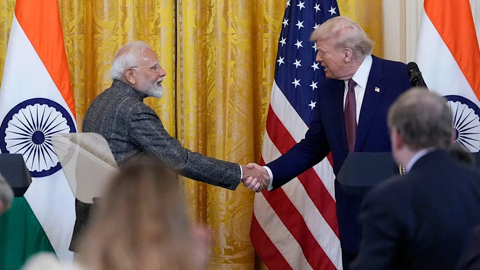President Donald Trump meets Indian Prime Minister Modi