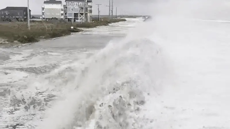 Watch: North Carolina man 'obliterated' as Hurricane Erin wave smashes into sand dune