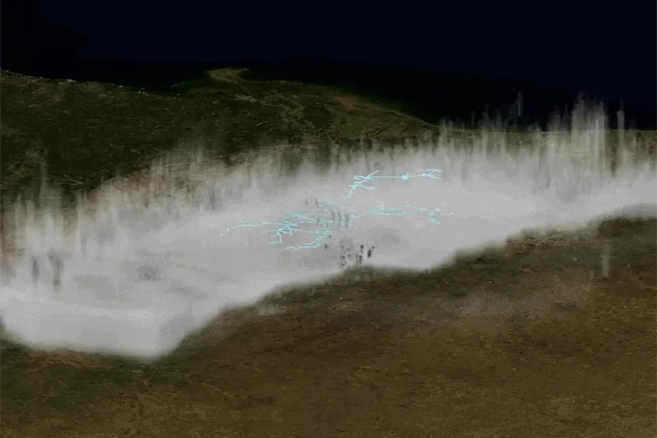 Visualization of a megaflash (Michael Peterson / GTRI)