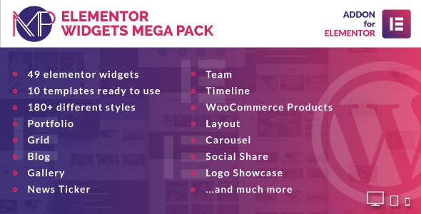 Elementor Widgets Mega Pack v1.0 - Addons for Elementor Page Builder WordPress Plugin Elementor Widgets Mega Pack v1.0 - Addons for Elementor Page Builder WordPress Plugin