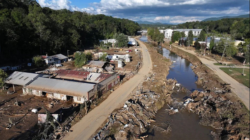 Helene flood damage Asheville, North Carolina