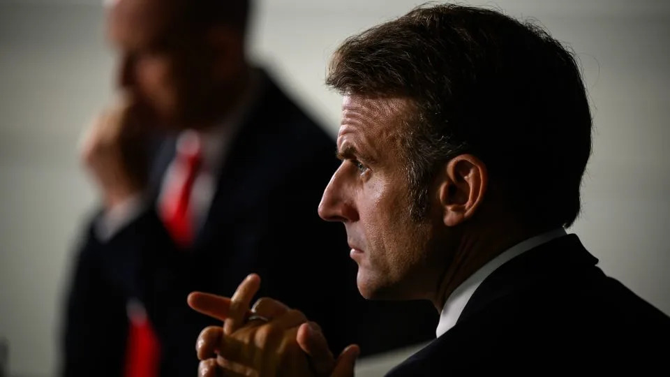 French President Emmanuel Macron, shown on July 10, says his government's recognition of  the State of Palestine is intended to revive the two-state solution and bring peace to the Middle East. - Leon Neal/Getty Images