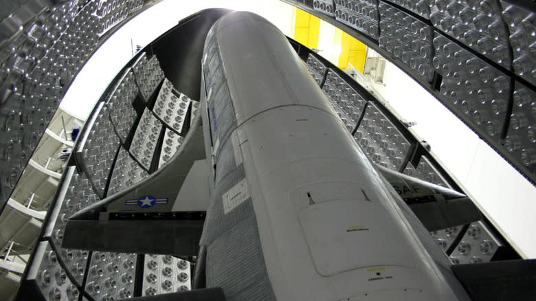 The Boeing X-37B in its encapsulation cell