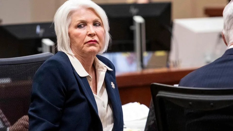 Former Mesa County Clerk and Recorder Tina Peters looks on during her sentencing for her election interference case at the Mesa County District Court on October 3, 2024, in Grand Junction, Colorado. - Larry Robinson/The Grand Junction Daily Sentinel/AP/File