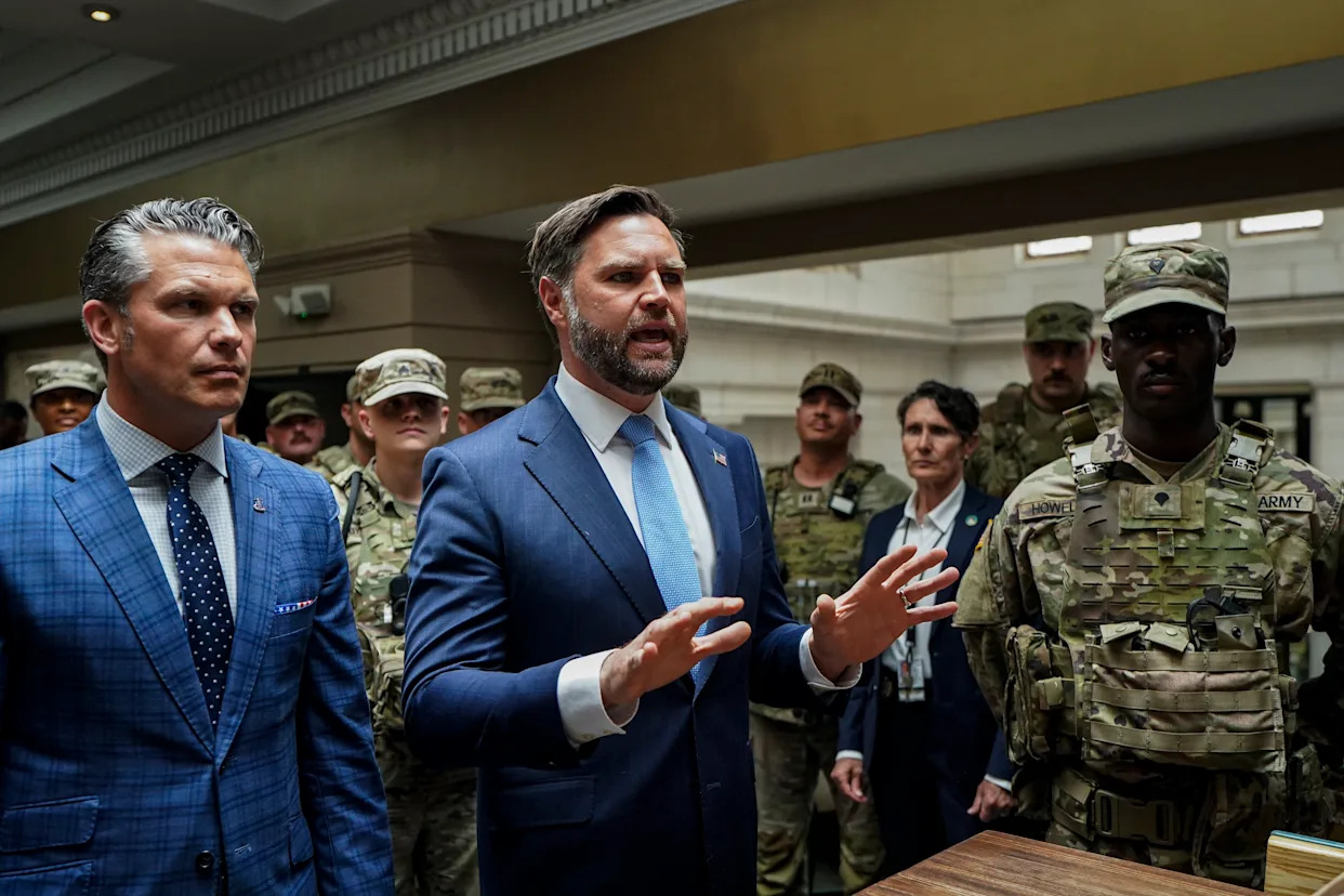 Vance, Hegseth visit troops amid growing Guard presence in DC