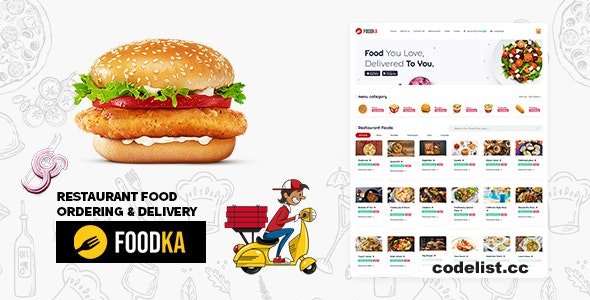 Foodka - Restaurant Food Ordering & Delivery Script Theme - 31 March 2024