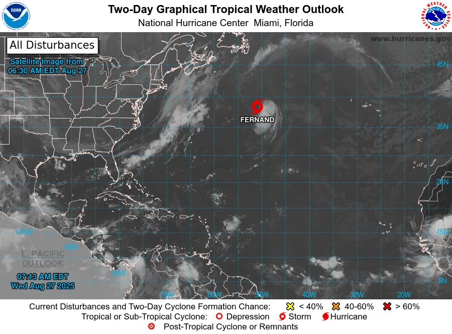 Got a minute? Here's latest on Tropical Storm Fernand and any Florida threats for Labor Day