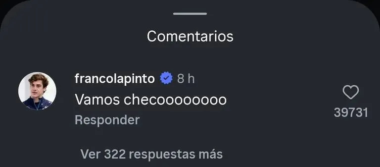 El comentario buena onda de Franco Colapinto a Checo Pérez