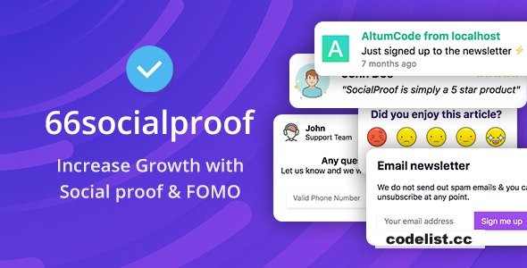 66socialproof v25.0.0 - Social Proof & FOMO Widgets Notifications (SAAS) - nulled